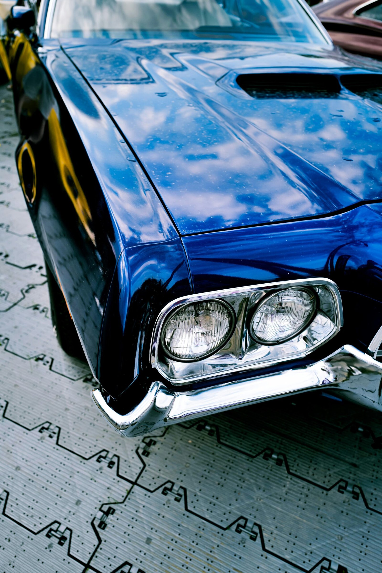 a car parked on a street